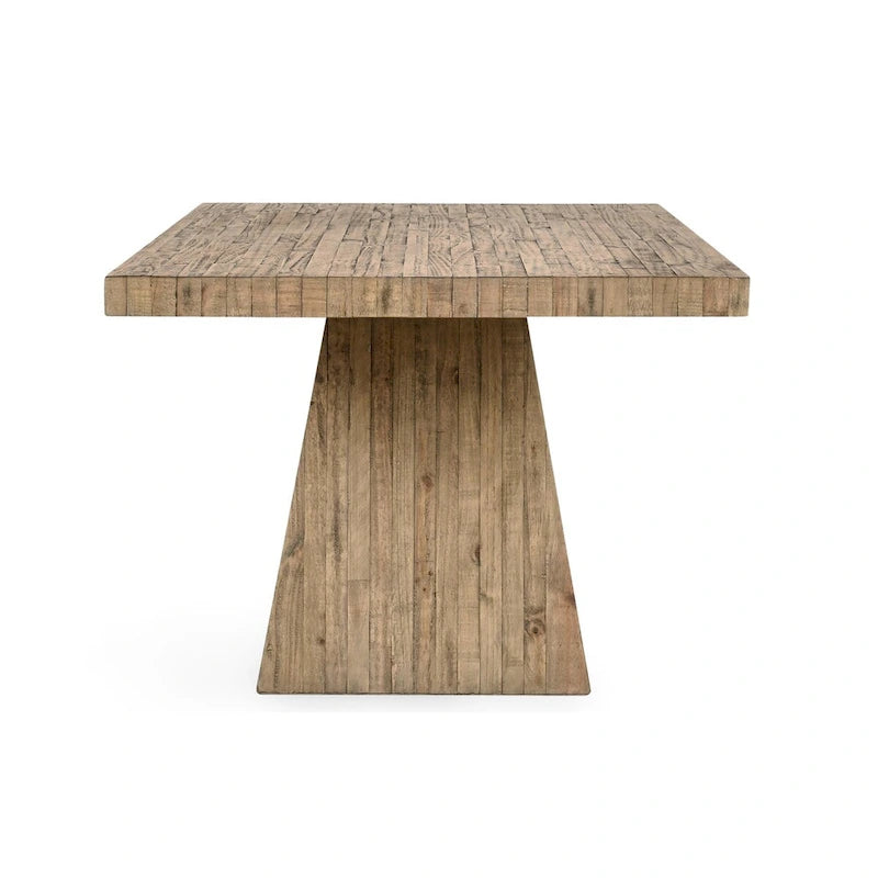 Table de salle à manger en pin recyclé de 84 pouces, finition naturelle
