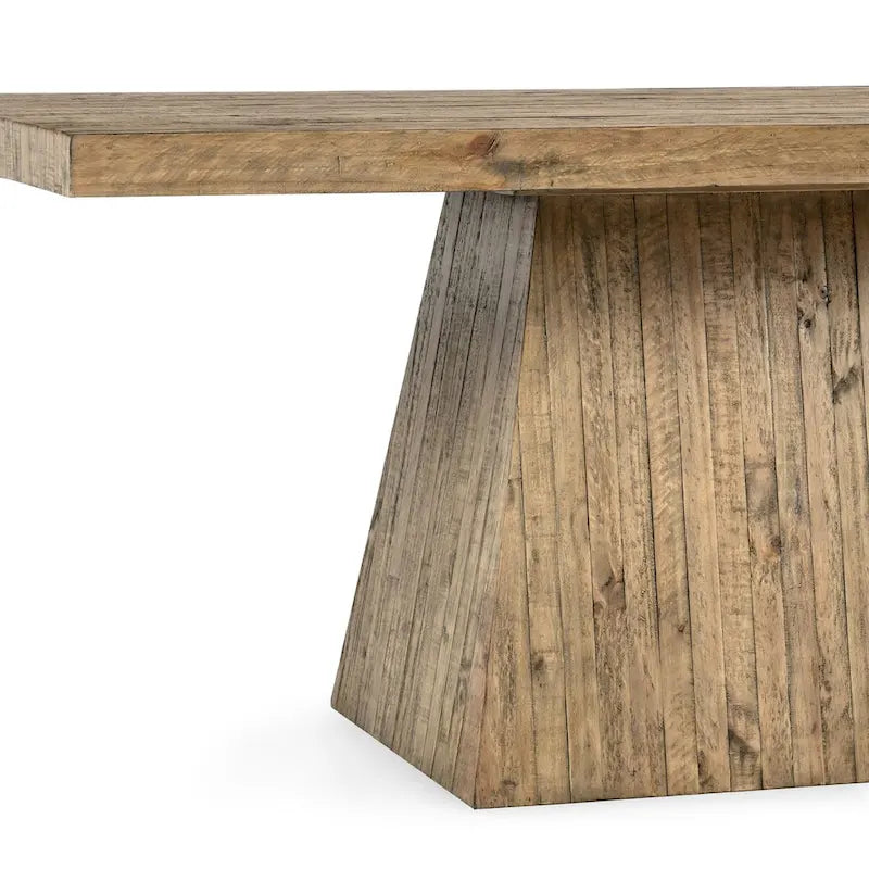 Table de salle à manger en pin recyclé de 84 pouces, finition naturelle
