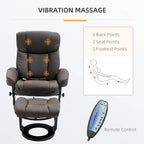 Fauteuil de massage inclinable en cuir synthétique avec repose-pieds