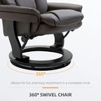 Fauteuil de massage inclinable en cuir synthétique avec repose-pieds