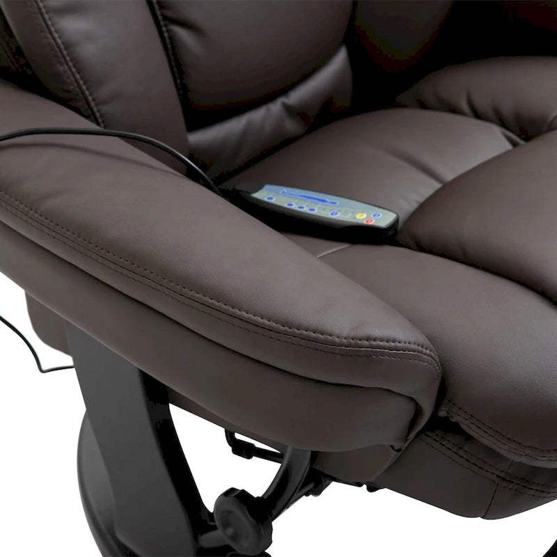 Fauteuil de massage inclinable en cuir synthétique avec repose-pieds