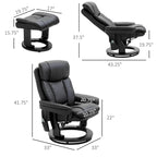 Fauteuil de massage inclinable en cuir synthétique avec repose-pieds