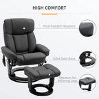 Fauteuil de massage inclinable en cuir synthétique avec repose-pieds