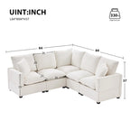 Canapé modulaire moderne en L, canapé sectionnel en chenille avec 2 oreillers
