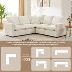 Canapé modulaire moderne en L, canapé sectionnel en chenille avec 2 oreillers