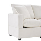 Canapé modulaire moderne en L, canapé sectionnel en chenille avec 2 oreillers