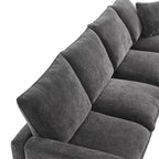 Canapé modulaire moderne en L, canapé sectionnel en chenille avec 2 oreillers