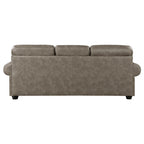 Canapé de 98 po, microfibre brun taupe, 4 coussins décoratifs, coussins moelleux, bois