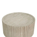 Table basse ronde en acacia massif côtier avec porte de rangement
