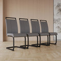 Chaises de salle à manger modernes, chaise d'appoint rembourrée à dossier haut en similicuir PU avec tube en C, pieds en métal