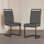 Chaises de salle à manger modernes, chaise d'appoint rembourrée à dossier haut en similicuir PU avec tube en C, pieds en métal