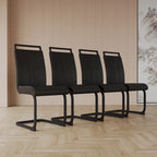 Chaises de salle à manger modernes, chaise d'appoint rembourrée à dossier haut en similicuir PU avec tube en C, pieds en métal