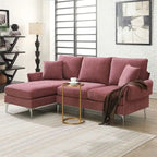 L-shaped Convertible Sectional Sofa, Chenille Sofa Couch with Reversible Chaise Lounge for Living Room, Apartment