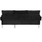 Canapé sectionnel convertible en L, canapé en chenille avec méridienne réversible pour salon, appartement