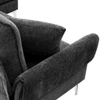 Canapé sectionnel convertible en L, canapé en chenille avec méridienne réversible pour salon, appartement