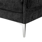 Canapé sectionnel convertible en L, canapé en chenille avec méridienne réversible pour salon, appartement