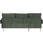 Canapé sectionnel convertible en L, canapé en chenille avec méridienne réversible pour salon, appartement