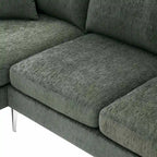 Canapé sectionnel convertible en L, canapé en chenille avec méridienne réversible pour salon, appartement