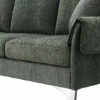 Canapé sectionnel convertible en L, canapé en chenille avec méridienne réversible pour salon, appartement
