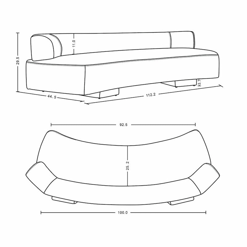 Canapé multi-places moderne en chenille, 2 pièces