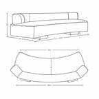 Canapé multi-places moderne en chenille, 2 pièces