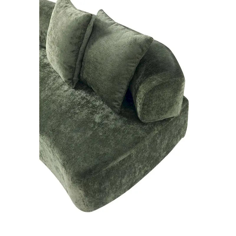 Canapé multi-places moderne en chenille, 2 pièces