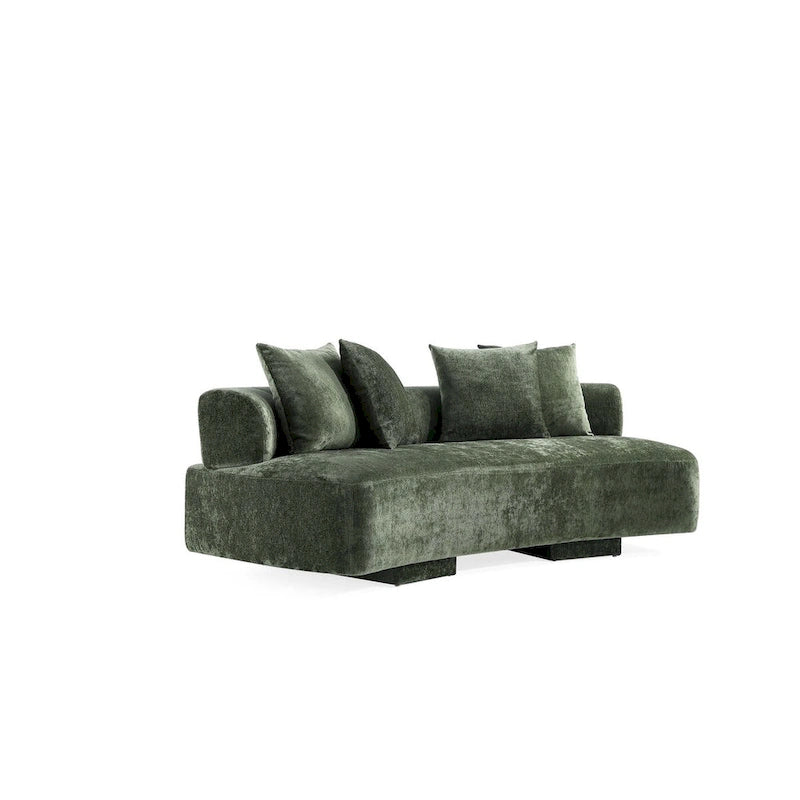 Canapé multi-places moderne en chenille, 2 pièces