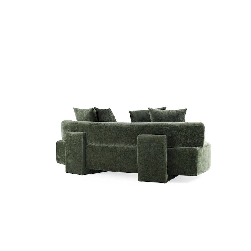 Canapé multi-places moderne en chenille, 2 pièces