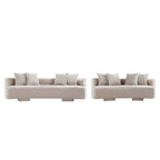 Canapé multi-places moderne en chenille, 2 pièces