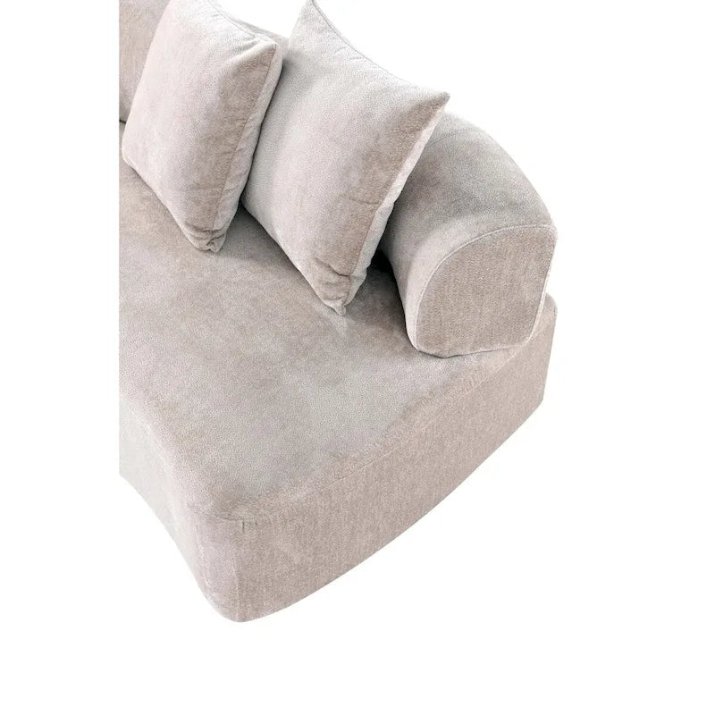 Canapé multi-places moderne en chenille, 2 pièces