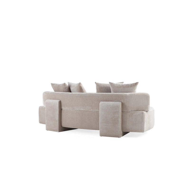 Canapé multi-places moderne en chenille, 2 pièces